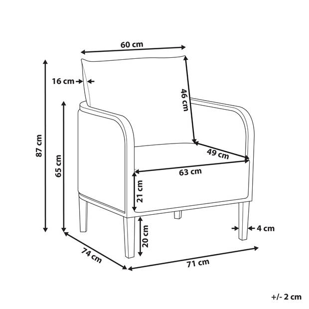 Beliani MONTEFALCO - Fauteuil-Wit-Aluminium