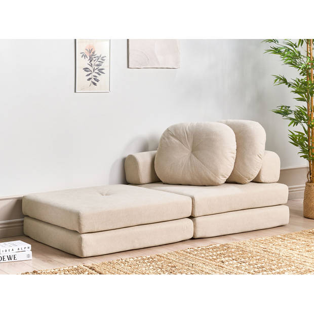 Beliani OLDEN - Slaapbank-Beige-Polyester