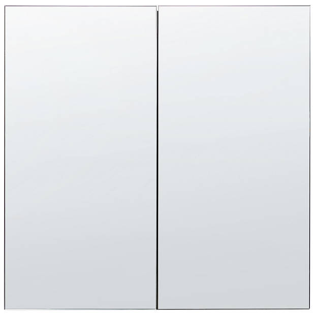 Beliani NAVARRA - Badkamerkast met spiegel-Zwart-Multiplex