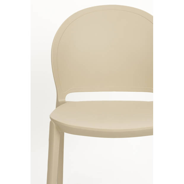 Giga Meubel - Tuinstoel Kunstof Beige - Zitdiepte 43cm - 52x45x82cm - Sjoerd