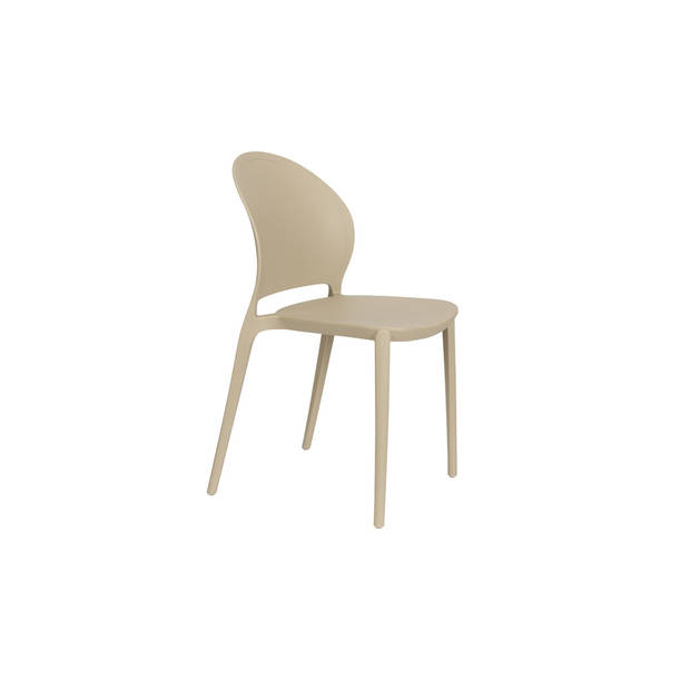 Giga Meubel - Tuinstoel Kunstof Beige - Zitdiepte 43cm - 52x45x82cm - Sjoerd