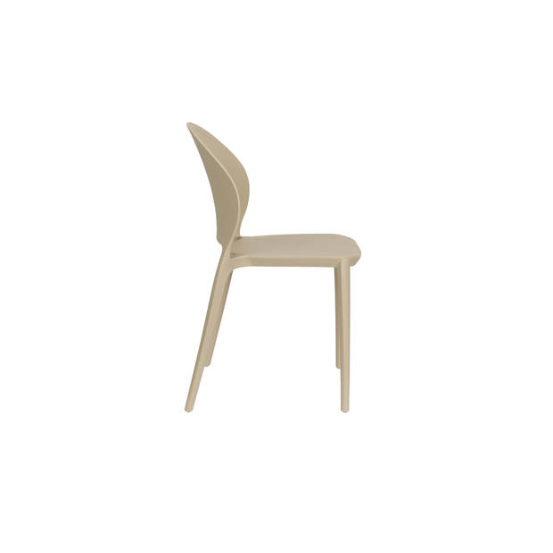 Giga Meubel - Tuinstoel Kunstof Beige - Zitdiepte 43cm - 52x45x82cm - Sjoerd