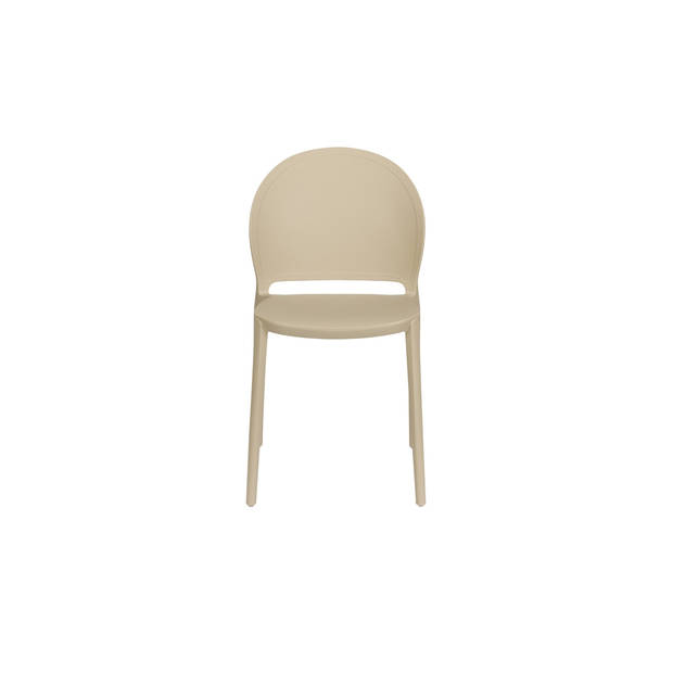 Giga Meubel - Tuinstoel Kunstof Beige - Zitdiepte 43cm - 52x45x82cm - Sjoerd