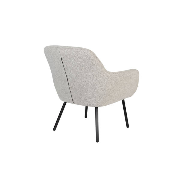 Housecraft Dude Loungestoel/ Fauteuil Bouclé stof Beige/ Wit