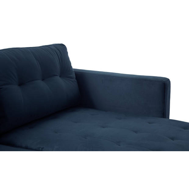 Marino bank BA2, chaise longue naar rechts of links gedraaid in velour blauw.