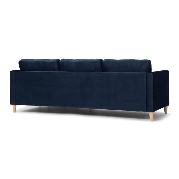 Marino bank BA2, chaise longue naar rechts of links gedraaid in velour blauw.