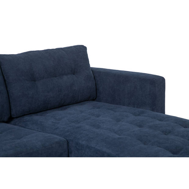 Marino bank, chaise longue naar rechts of links gedraaid in fluweel blauw.