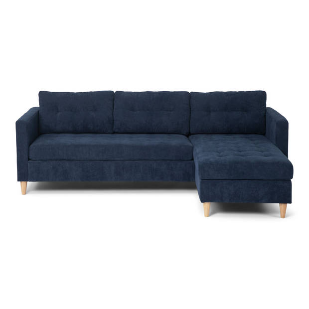 Marino bank, chaise longue naar rechts of links gedraaid in fluweel blauw.