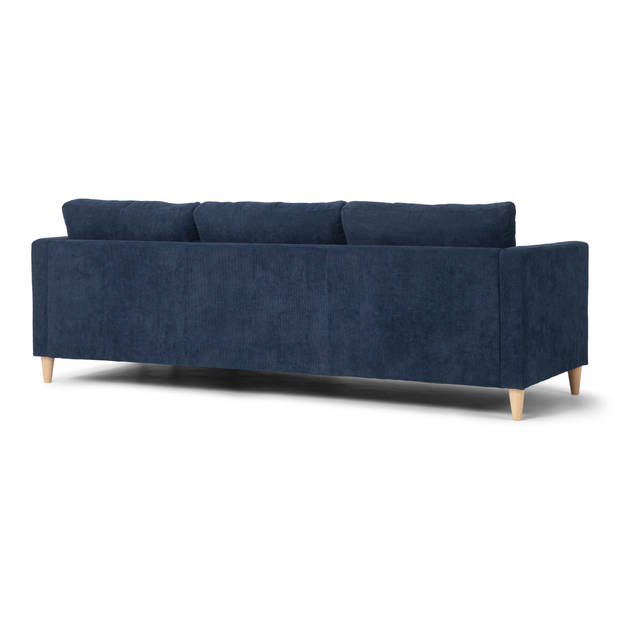 Marino bank, chaise longue naar rechts of links gedraaid in fluweel blauw.