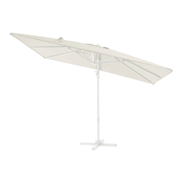 AXI Milad Premium Zweefparasol rechthoekig 200x300 cm in Wit / Beige Parasol voor tuin met Aluminium Frame