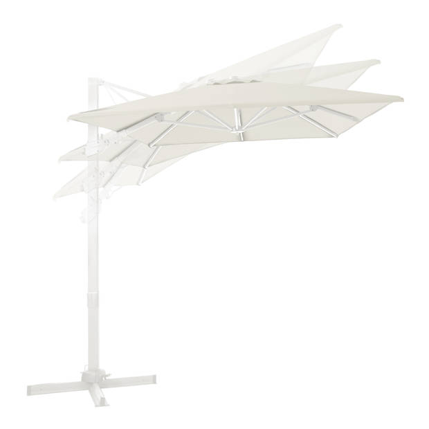 AXI Milad Premium Zweefparasol rechthoekig 200x300 cm in Wit / Beige Parasol voor tuin met Aluminium Frame