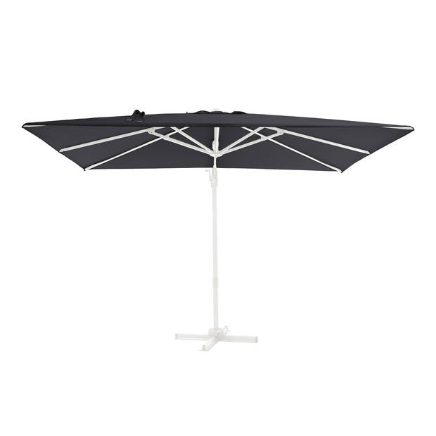 AXI Milad Premium Zweefparasol rechthoekig 200x300 cm in Wit / Grijs Parasol voor tuin met Aluminium Frame