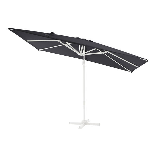 AXI Milad Premium Zweefparasol rechthoekig 200x300 cm in Wit / Grijs Parasol voor tuin met Aluminium Frame