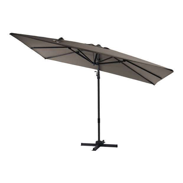 AXI Milad Premium Zweefparasol rechthoekig 200x300 cm in Antraciet / Taupe Parasol voor tuin met Aluminium Frame