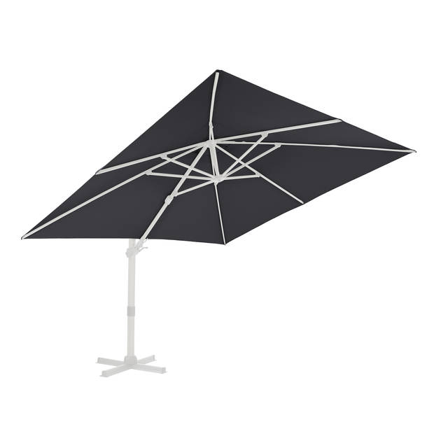 AXI Apollo Premium Zweefparasol rechthoekig 300x300 cm in Wit / Grijs Parasol voor tuin met Aluminium Frame