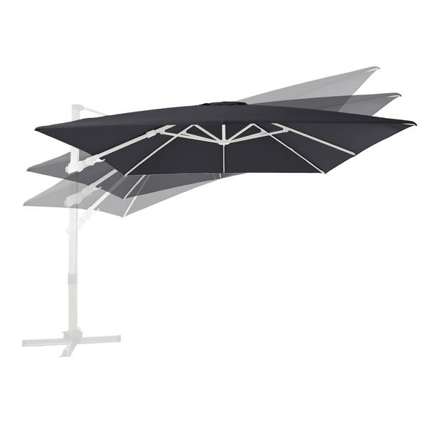 AXI Apollo Premium Zweefparasol rechthoekig 300x300 cm in Wit / Grijs Parasol voor tuin met Aluminium Frame