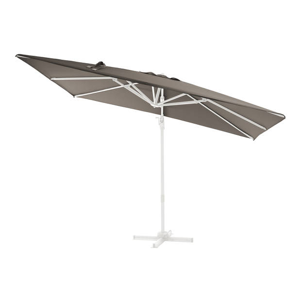 AXI Milad Premium Zweefparasol rechthoekig 200x300 cm in Wit / Taupe Parasol voor tuin met Aluminium Frame