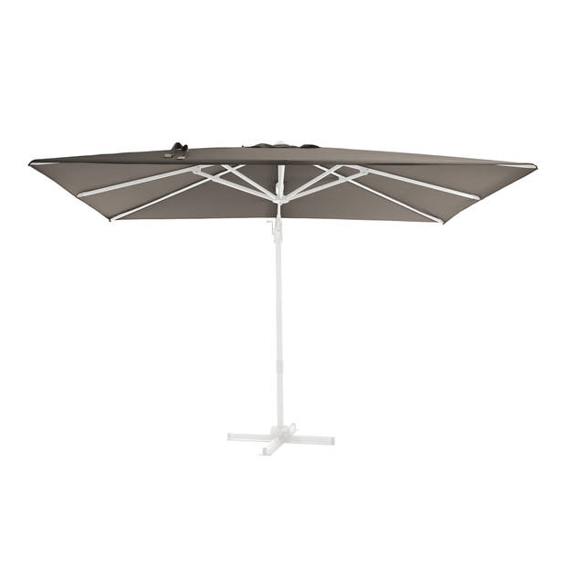 AXI Milad Premium Zweefparasol rechthoekig 200x300 cm in Wit / Taupe Parasol voor tuin met Aluminium Frame