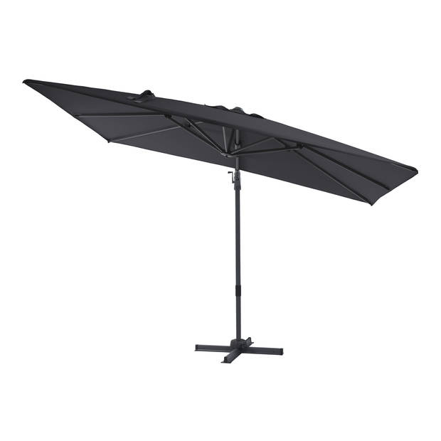 AXI Milad Premium Zweefparasol rechthoekig 200x300 cm in Antraciet / Grijs Parasol voor tuin met Aluminium Frame