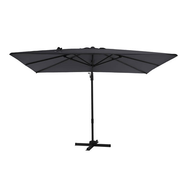 AXI Milad Premium Zweefparasol rechthoekig 200x300 cm in Antraciet / Grijs Parasol voor tuin met Aluminium Frame