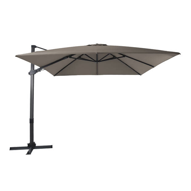 AXI Apollo Premium Zweefparasol rechthoekig 300x300 cm in Antraciet / Taupe Parasol voor tuin met Aluminium Frame