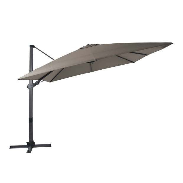 AXI Apollo Premium Zweefparasol rechthoekig 300x300 cm in Antraciet / Taupe Parasol voor tuin met Aluminium Frame