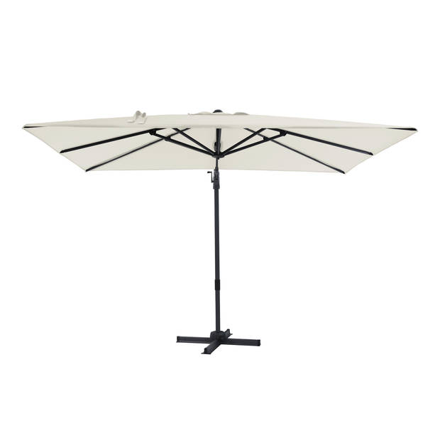 AXI Milad Premium Zweefparasol rechthoekig 200x300 cm in Antraciet / Beige Parasol voor tuin met Aluminium Frame