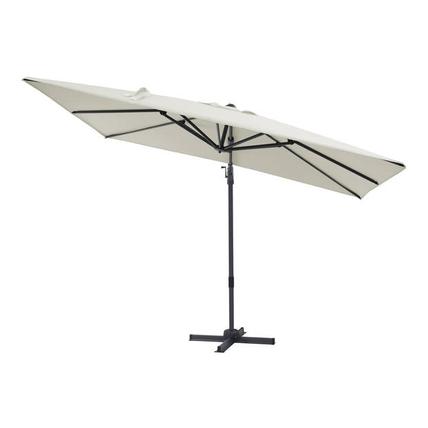 AXI Milad Premium Zweefparasol rechthoekig 200x300 cm in Antraciet / Beige Parasol voor tuin met Aluminium Frame