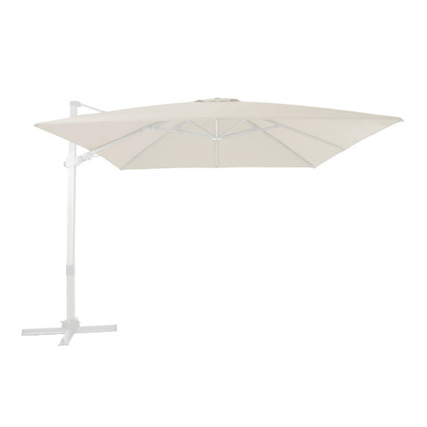 AXI Apollo Premium Zweefparasol rechthoekig 300x300 cm in Wit / Taupe Parasol voor tuin met Aluminium Frame