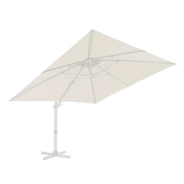 AXI Apollo Premium Zweefparasol rechthoekig 300x300 cm in Wit / Taupe Parasol voor tuin met Aluminium Frame