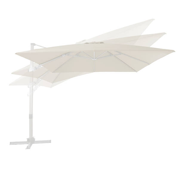 AXI Apollo Premium Zweefparasol rechthoekig 300x300 cm in Wit / Taupe Parasol voor tuin met Aluminium Frame