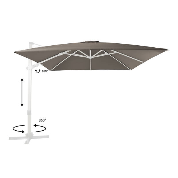 AXI Apollo Premium Zweefparasol rechthoekig 300x300 cm in Wit / Beige Parasol voor tuin met Aluminium Frame