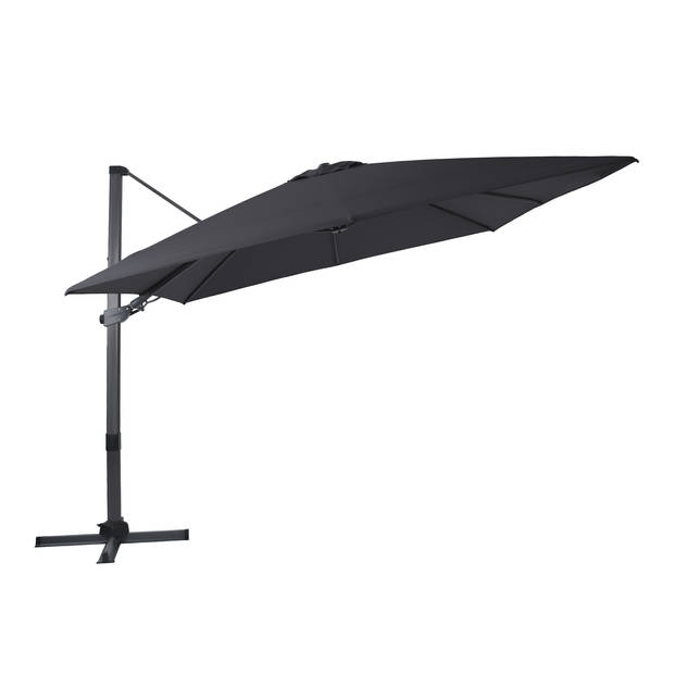 AXI Apollo Premium Zweefparasol rechthoekig 300x300 cm in Antraciet / Grijs Parasol voor tuin met Aluminium Frame