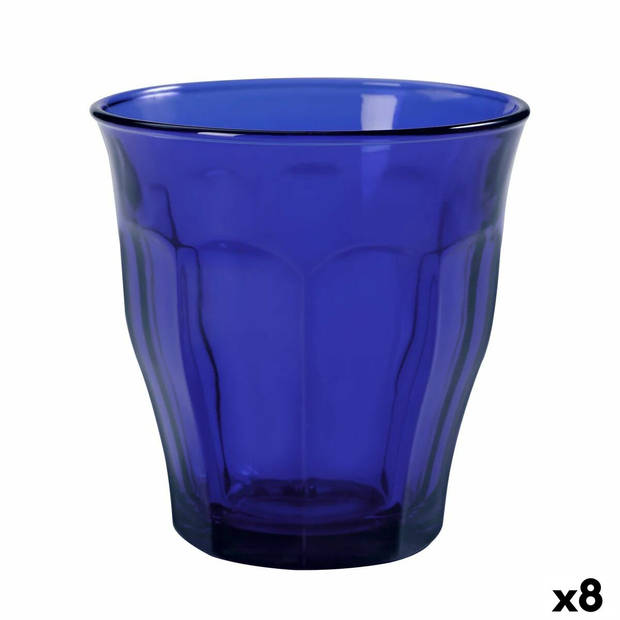 Glazenset Duralex Picardie Blauw 6 Onderdelen 310 ml (8 Stuks)