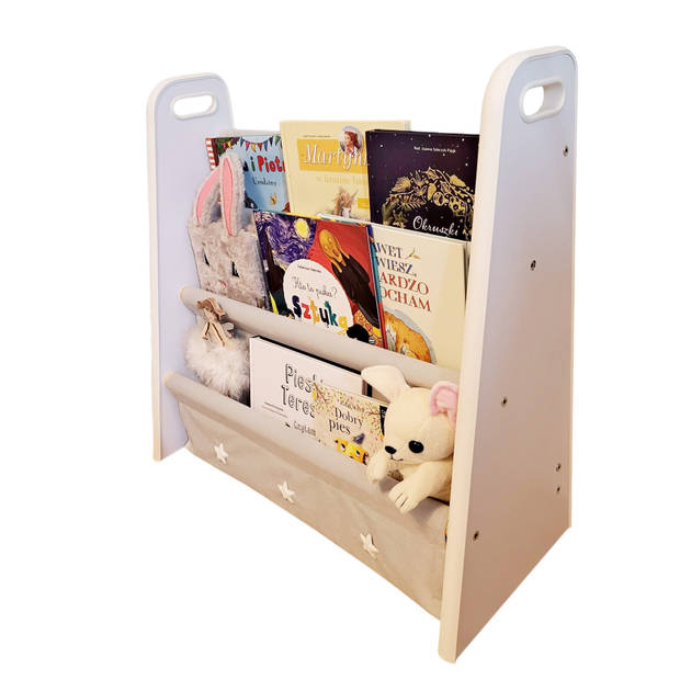 LoveGifts Handgemaakte Montessori Boekenkast Kinderkamer - Speelgoed Opbergrek - 60 x 25 x 58 cm Grijs