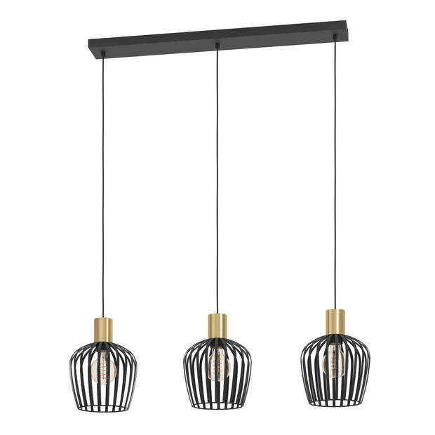 EGLO Empoli hanglamp - 90 cm E27 - 3-lichts - Metaal - Zwart/Goud