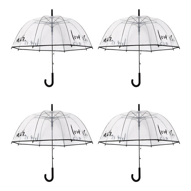 4x Large Transparant Polyester Storm Umbrella with Aluminum Frame 85cm Diameter