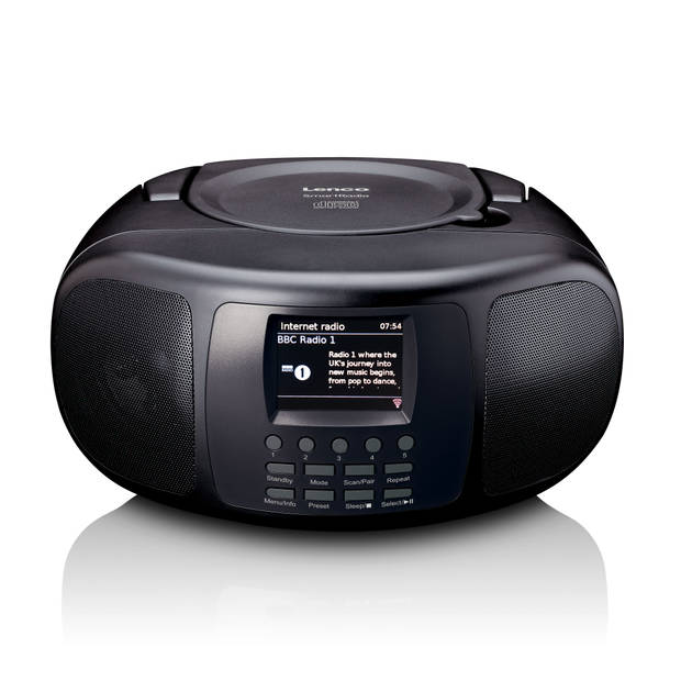 Draagbare internet radio met DAB+/FM, Bluetooth®, CD-speler en groot LCD kleurendisplay Lenco