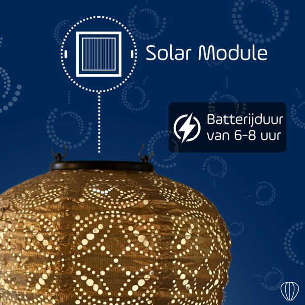 LUMIZ Solar tuinverlichting Mandela Balloon - 20 cm - Goud