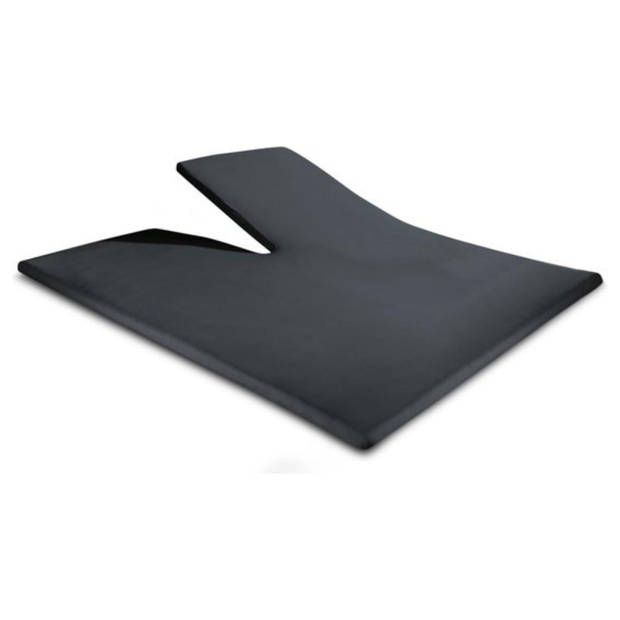 Droomtextiel Splittopper Hoeslaken Dubbel Jersey Grijs 180x210 cm - 100% Zacht Katoen - Tot 15 cm Matrasdikte