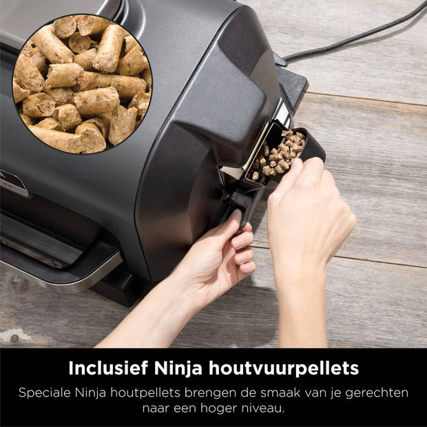 Ninja Woodfire - Elektrische BBQ Grill en Smoker - 4 Kookfuncties - 1700 Watt - OG850EU