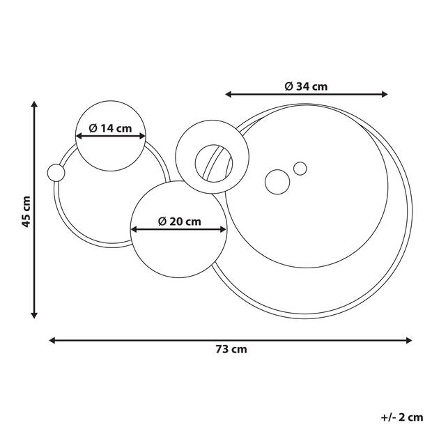 Beliani HELIUM - Wanddecoratie-Goud-IJzer