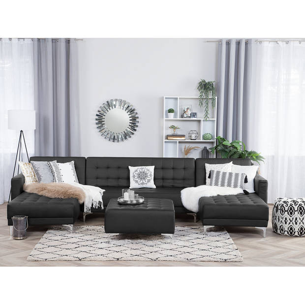 Beliani ABERDEEN - Modulaire Sofa-Zwart-Kunstleer