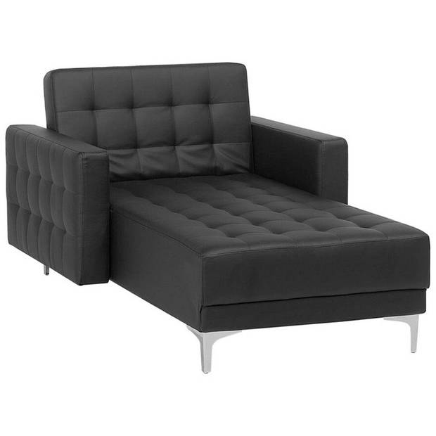 Beliani ABERDEEN - Chaise longue-Zwart-Kunstleer