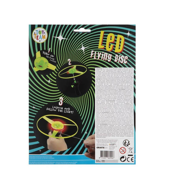Grafix LED Flying Disc met trekkoord