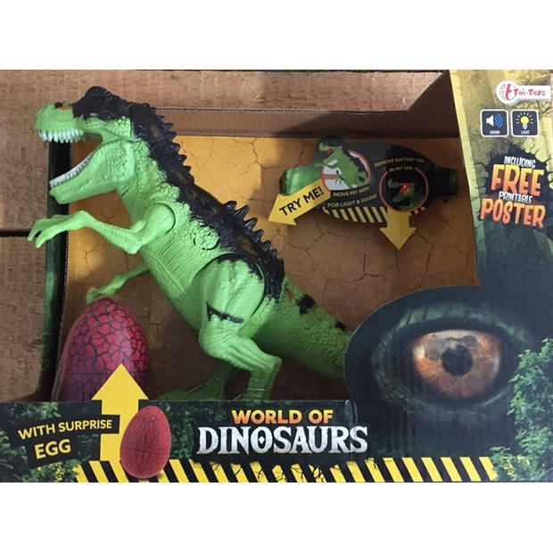 Toi Toys Dinosaurus 30cm met geluid + ei