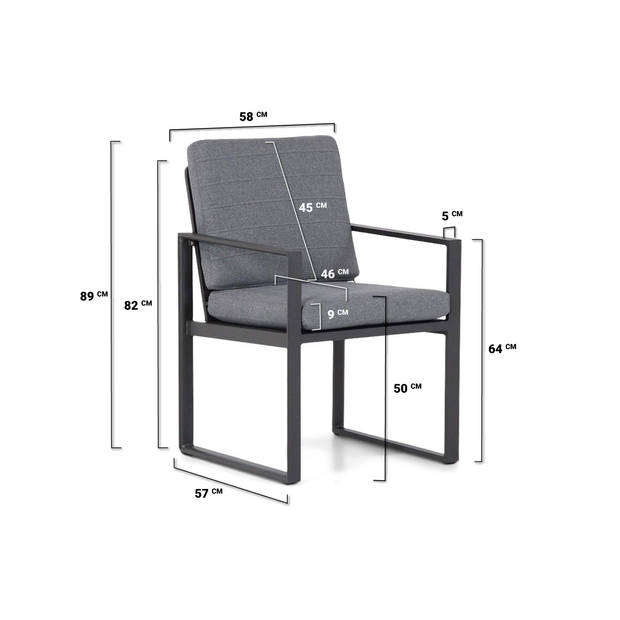 Santika Zaga/Forest 240 cm dining tuinset 7-delig