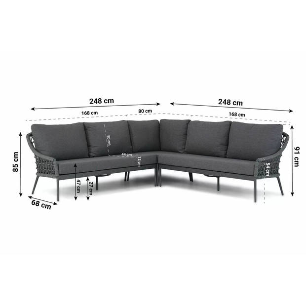 Coco Dalice/Pacific 60 cm hoek loungeset 4-delig