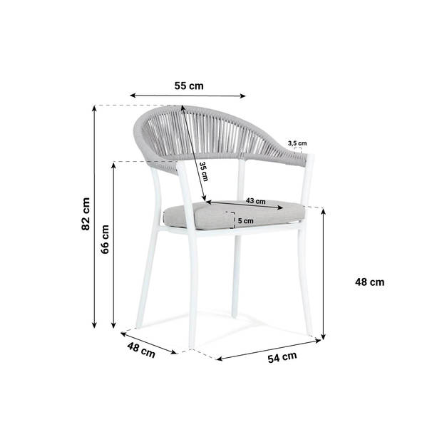 Santika Vivian/Montana 130 cm rond dining tuinset 5-delig