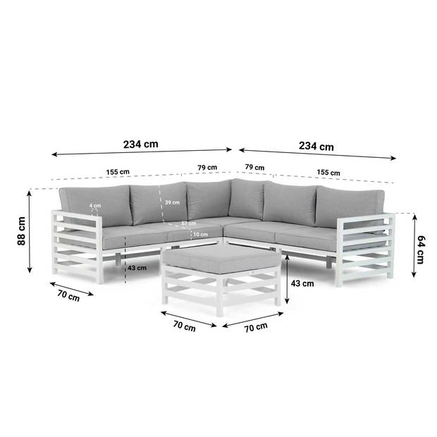 Domani Furniture Linde hoek loungeset 4-delig